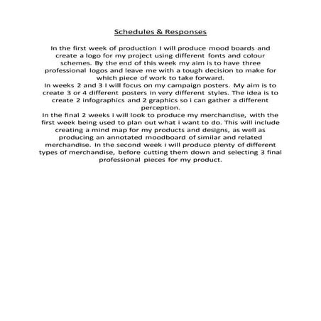 Schedules and resources