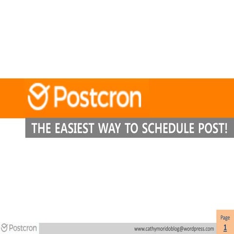 Schedule social media post easily using Postcron-Catherine Morido-TheRockstarVP