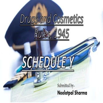 Schedule y  under drugs and cosmetic act 1945