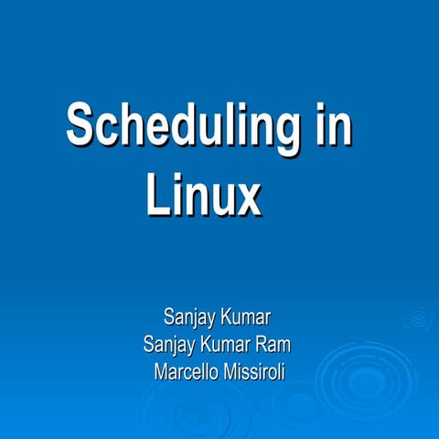 Scheduling In Linux