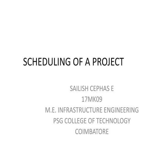 Scheduling of a project