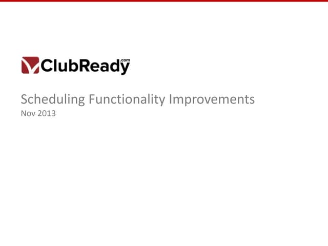 Scheduling Updates nov 2013