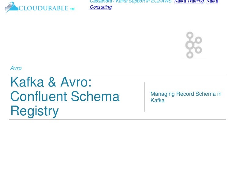 Kafka And Avro With Confluent Schema Registry