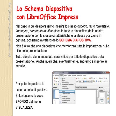 Lo Schema Diapositiva con LibreOffice Impress
