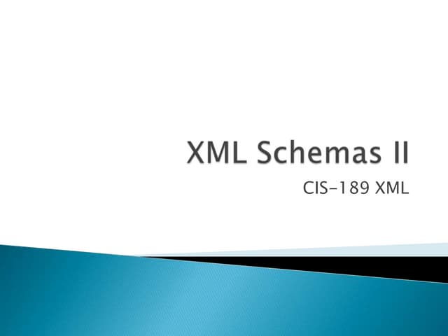 Schemas 2 - Restricting Values