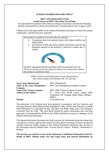 IDFC Infrastructure Fund_One pager | PDF