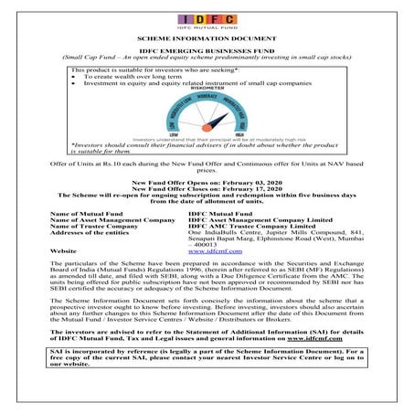 IDFC Emerging Businesses Fund_Scheme information document