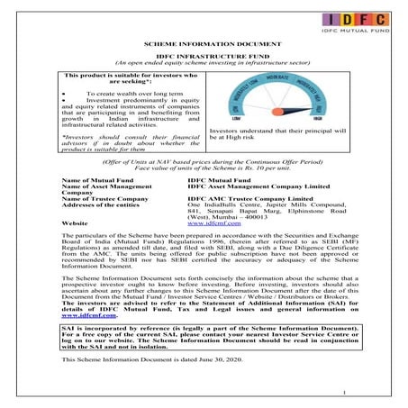 IDFC Infrastructure Fund_One pager | PDF