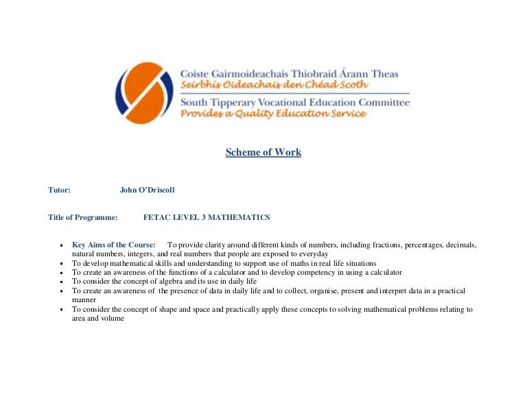 Scheme of work template 2