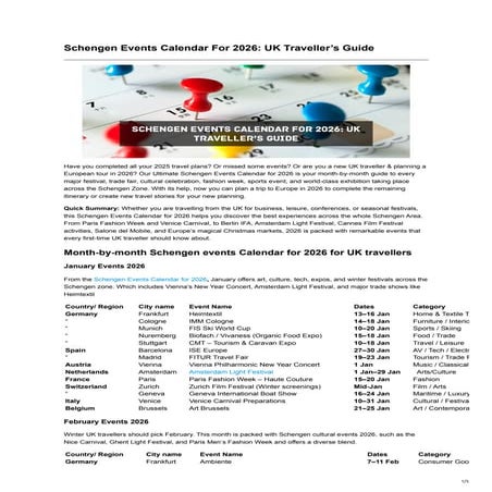 Schengen Events Calendar For 2026 UK Travellers Guide.pdf