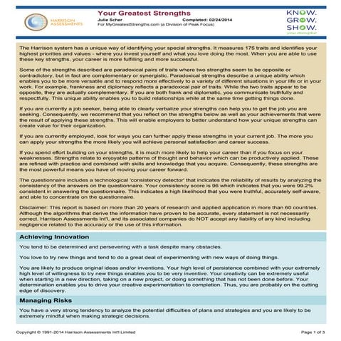 Jerry Scher's Greatest Strengths | PDF