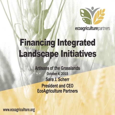 Financing Integrated Landscape Initiatives at Artisans of the Grasslands Savory Conference Plenary