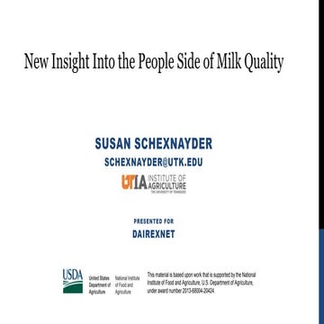 New Insights Into the People Side of Milk Quality