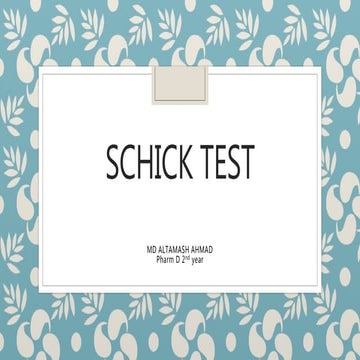 Schick test | PPTX
