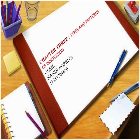 Schilling (2017pp.43 66) types and patterns of innovation (chapter 3)