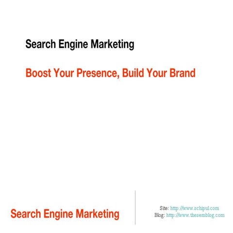 Introduction to Search Engine Marketing Ethically and Strategically