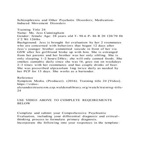 Schizophrenia and other psychotic disorders; medication induced mo | DOCX