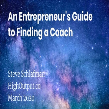 An Entrepreneur's Guide to Finding a Coach