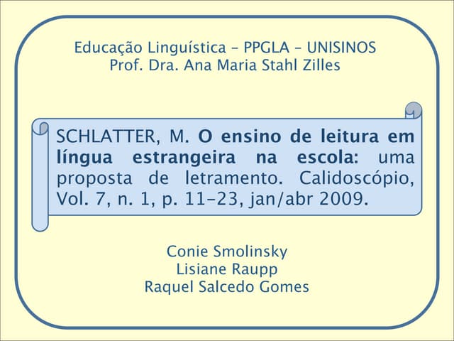 Schlatter - O Ensino de Língua Estr...
