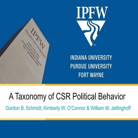 Schmidt et al (2015 aom) a taxonomy of csr political behaviors