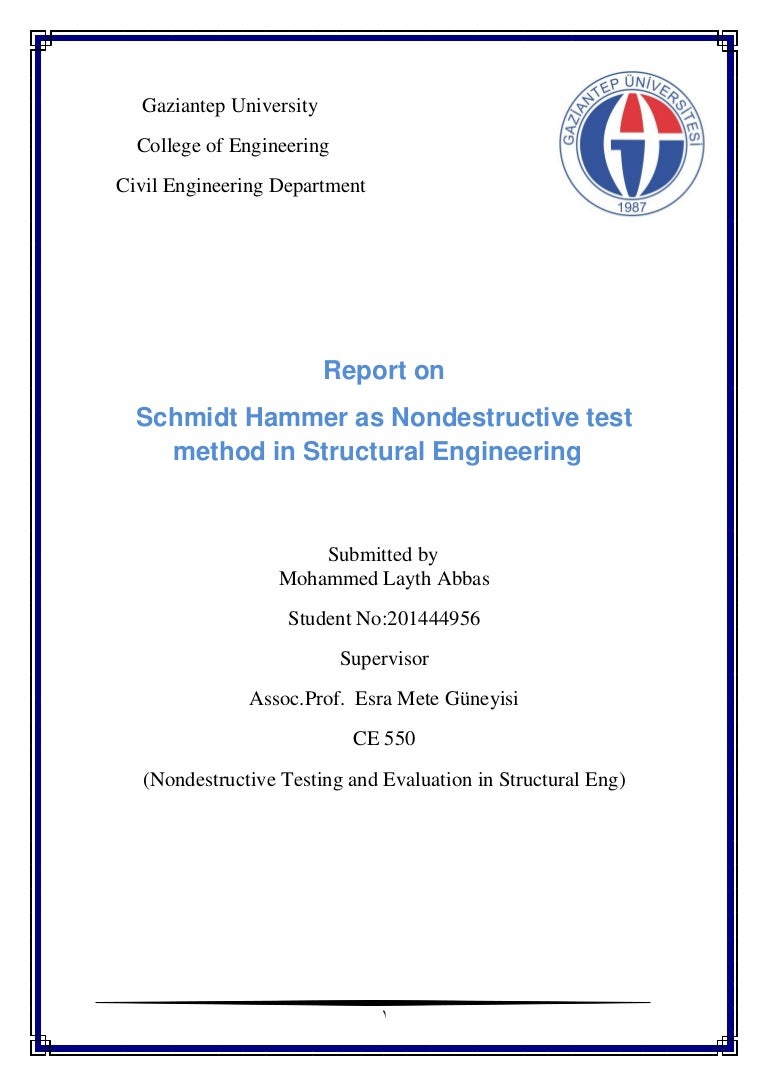 Schmidt hammer as nondestructive test method in structural engineering