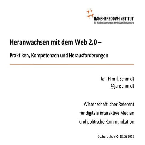 Heranwachsen mit dem Web 2.0