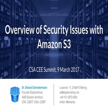 Overview of Security Issues with Amazon S3