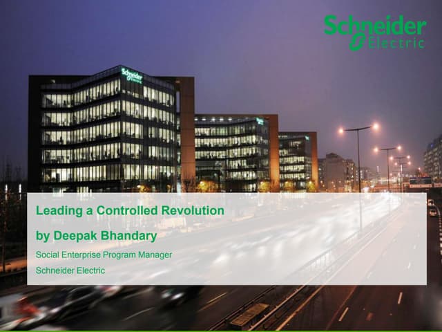 Global Energy Management Specialist, Schneider Electric, Uses Enterprise Soci...