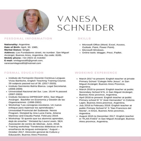 Schneider vanesa cv