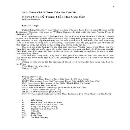 Sách những chủ đề trong thần học cựu ước