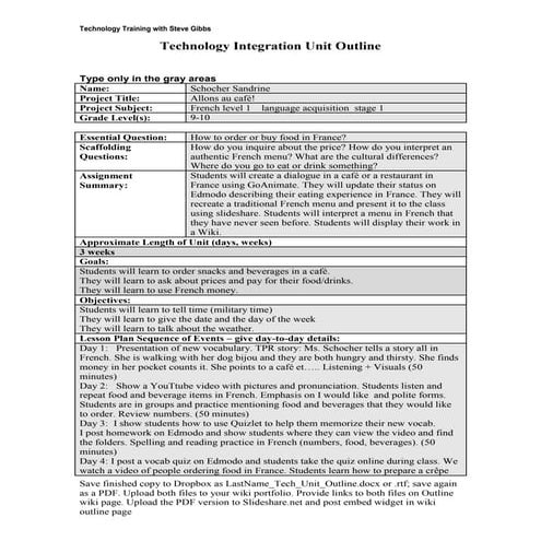 Schocher tech unit_outline | PDF