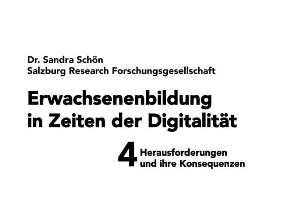Erwachsenenbildung in Zeiten der Digitalität. 4 Herausforderungen und ihre Ko...