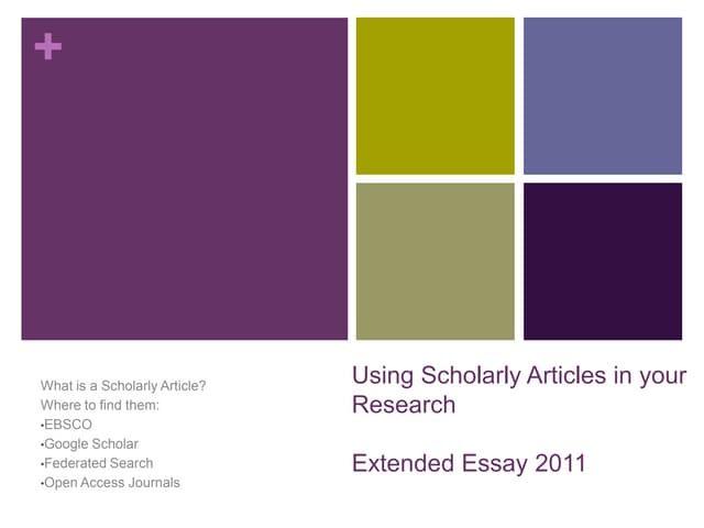 Scholarly articles