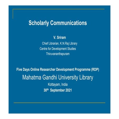 Scholarly Communications
