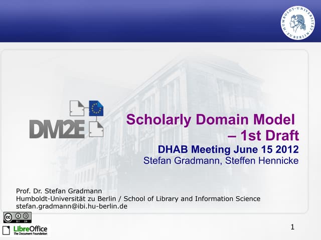 Scholarly Domain Model by Stefan Gradmann