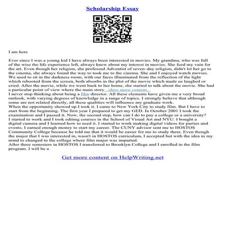 Scholarship Essay Help