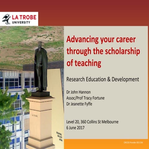Scholarship of Teaching: Advancing your career 