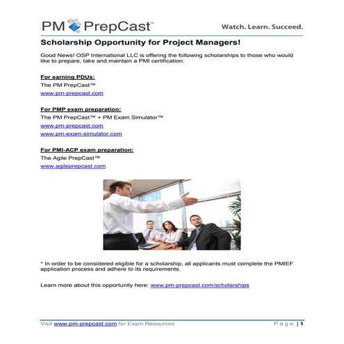 Scholarship Opportunity for Project Managers!