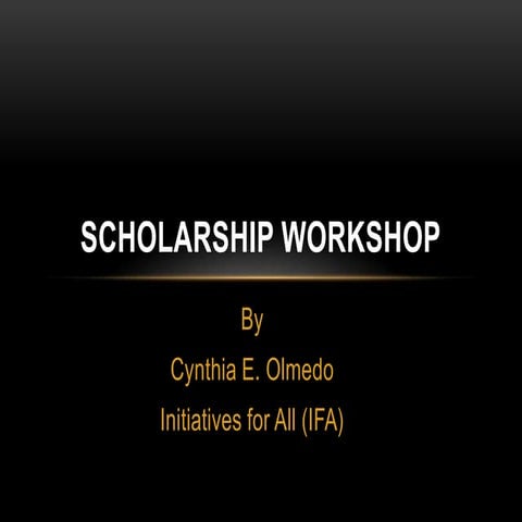 Scholarship workshop 