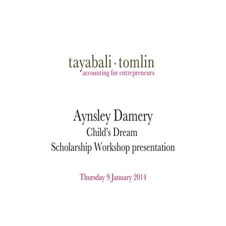 B1G1 Study Tour 2014 - Pouk High School Scholarship workshop presentation 9 jan 14