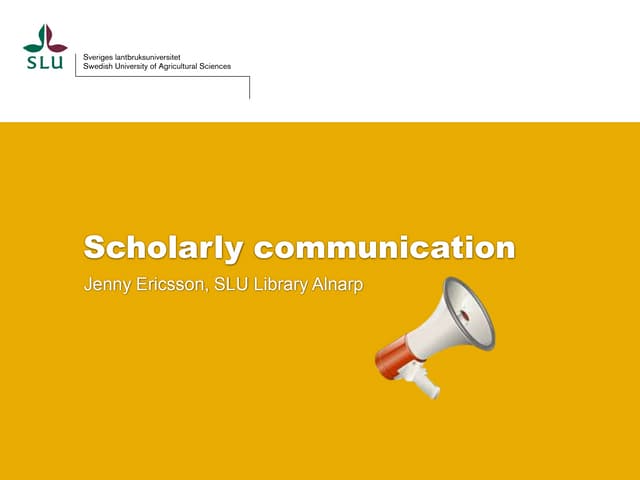 Scholarly communication and OA