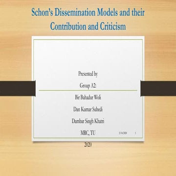 Schon's models of curriculum dissemination