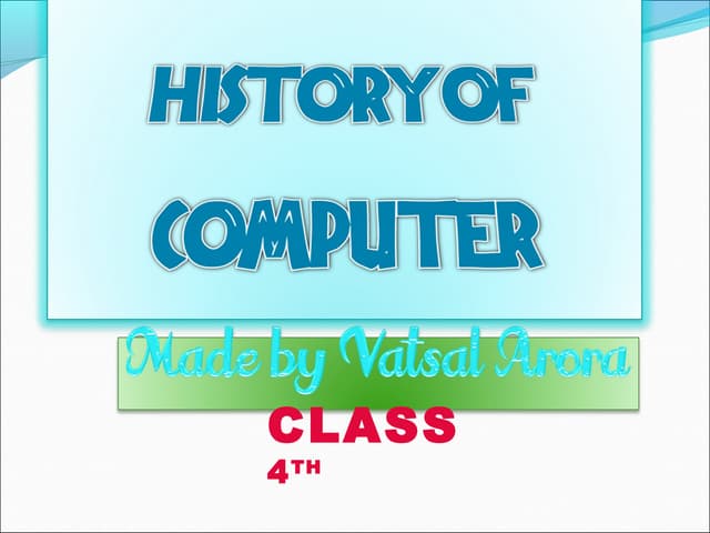 History Of Computers