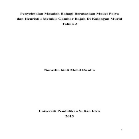 School-based Project: Penyelesaian Masalah Bahagi