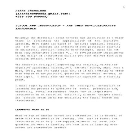 Schoolandinstruction Aretheyrevolutionarilyimprovable 091201141313 Phpapp01