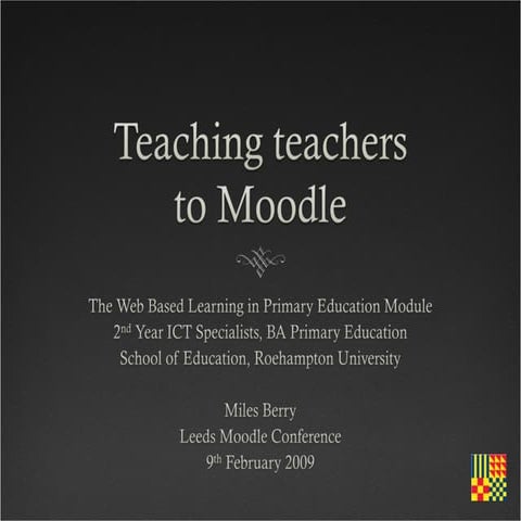 Teaching teachers to Moodle