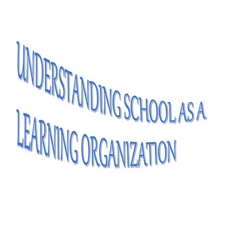 School as a learning organization