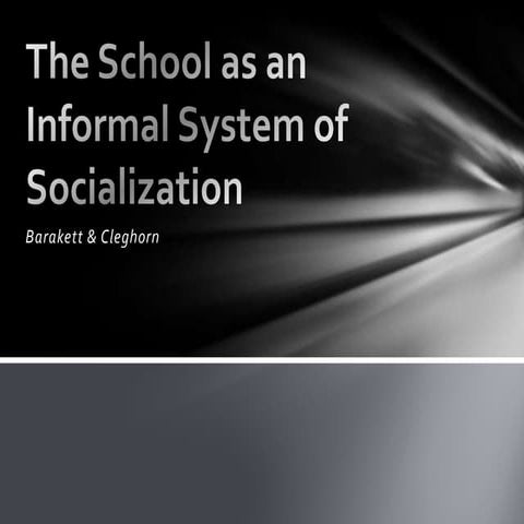 School as a system of socialization