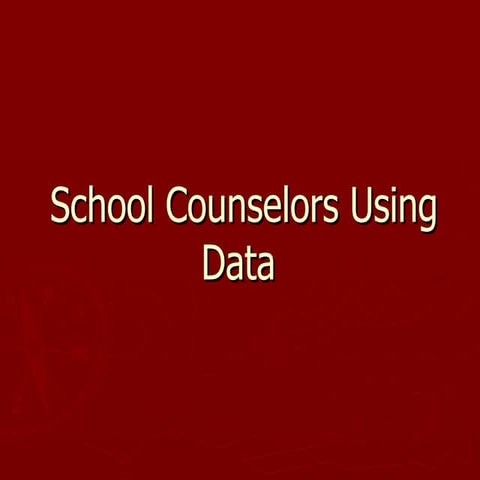 School counselors using data