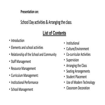 School  Activities  and  Arranging the class